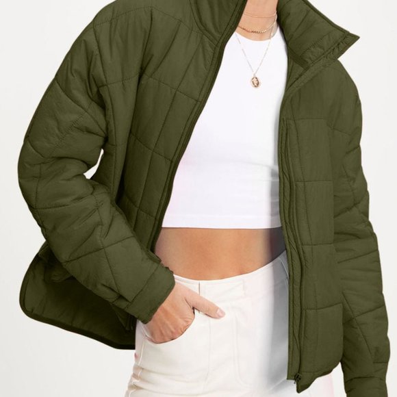 Zip Up Collared Neck Long Sleeve Jacket - Picture 13 of 16